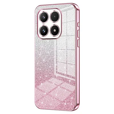 Cover per Xiaomi 17 con Rivestimento Galvanico, Design Gradient Glitter, Custodia in TPU - Rosa