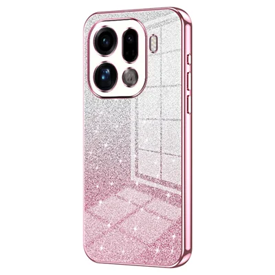 För Oppo Find X9 Pro 5G Skal Elektroplätering Gradient Glitter TPU Hölje - Rosa