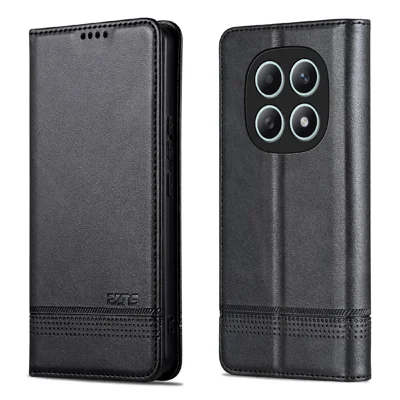 AZNS Custodia per Xiaomi Redmi Note 15 4G (Global) Cover Portafoglio in Pelle PU con Texture da Pelle di Mucca - Nero