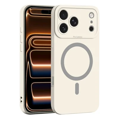 Compra al por mayor para funda iPhone 17 Pro Max compatible con MagSafe, color sólido, recortes precisos, funda suave de TPU - Blanco