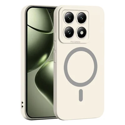 Bulk Purchasing For Xiaomi 14T Pro Magnetic Case Solid Color Precise Cutouts Soft TPU Phone Cover - White