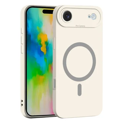 Compra em Volume para Capa iPhone Air Compatível com MagSafe, Cor Sólida, Recortes Precisos, Capa de Telemóvel em TPU Macio - Branco