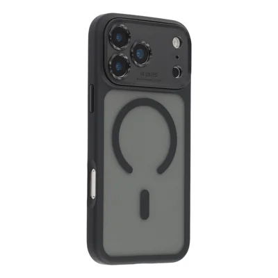 Obudowa na iPhone 17 Pro Max z odkręcaną osłoną aparatu, pokrowiec dotykowy z TPU i PC, kompatybilny z MagSafe – Czarny