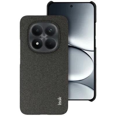 IMAK Ruiyi-serie till Xiaomi Poco M8 Pro 5G / Redmi Note 15 Pro+ 5G (Global) Skal med tygstruktur Läder + PC Bakplatta till mobil - Svart