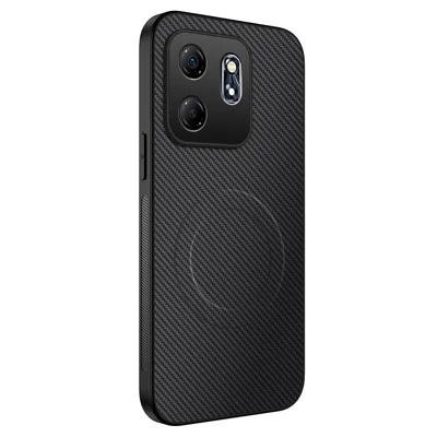 WANLONFENG For Oppo Reno15 Pro 5G (China) / Oppo Reno15 Pro Max 5G (Global) Magnetic Case  TQ Series Carbon Fiber Texture PC TPU Phone Cover - Black