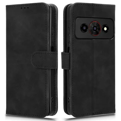 Leather Case For ZTE Nubia P7 Pro 5G / Optus X Value 5G Skin Feel Anti Drop Wallet Stand Flip Phone Cover - Black