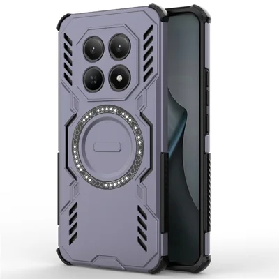 Voor Xiaomi Redmi Note 15 4G (Global) Magnetische Case Butterfly Armor Holle Warmteafvoer PC + TPU Telefoonhoes - Paars