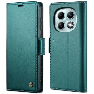 Voor Xiaomi Redmi Note 15 5G (Global) / Xiaomi Poco M8 5G / Xiaomi Redmi Note 15 4G (Global) hoes CASEME 023-serie met RFID-blokkering, portemonnee, stand, glanzende lycheestructuur, lederen telefoonhoes - Groen