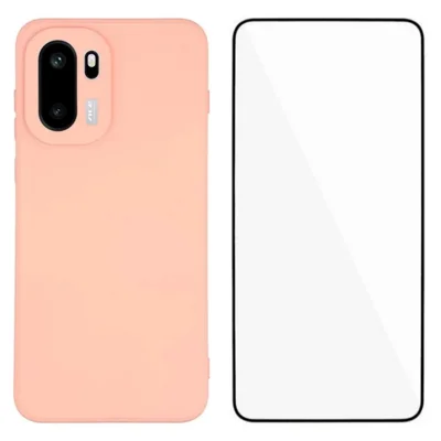WANLONFENG For OnePlus Ace 6 5G / OnePlus Ace 6T 5G / OnePlus 15R 5G Phone Case  RB2 Series TPU Back Cover with Tempered Glass - Pink
