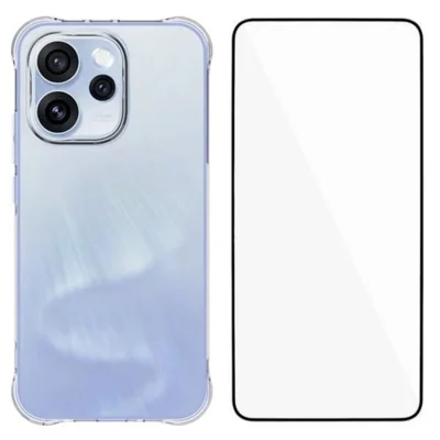 Capa para Oppo Reno15 Pro 5G (China) / Oppo Reno15 Pro Max 5G (Global) WANLONFENG Série WL Capa para Telemóvel TPU 2,0 mm com Filme de Vidro Temperado - Transparente