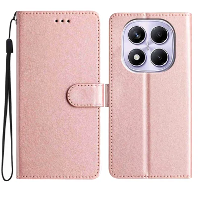 Portemonnee-hoes van leerfolie voor Xiaomi Redmi Note 15 4G (wereldwijd) / Xiaomi Poco M8 5G / Xiaomi Redmi Note 15 5G (wereldwijd) met magnetische sluiting - Roze goud