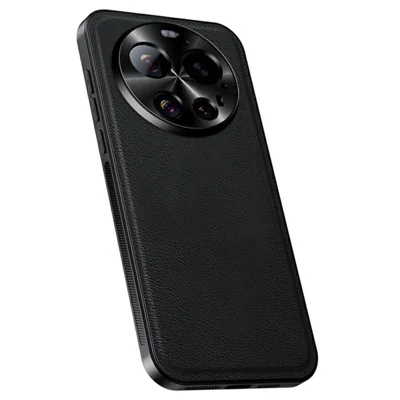 For Xiaomi 17 Ultra 5G Case PU + TPU + PC Phone Back Cover with Metal Lens Frame - Black