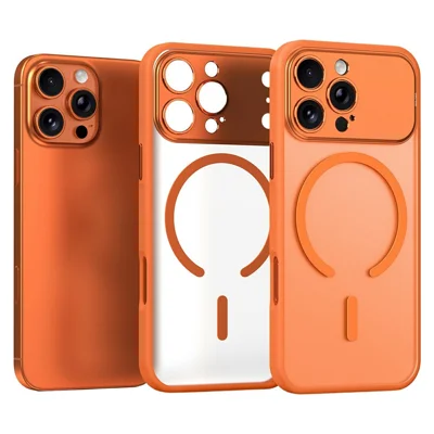 SULADA For iPhone 16 Pro Magnetic Phone Case Transfer to 17 Pro PC TPU Cell Phone Cover - Orange