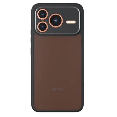 For Honor Power2 5G Case Skin-Touch TPU + PC Matte Phone Back Cover - Transparent Black