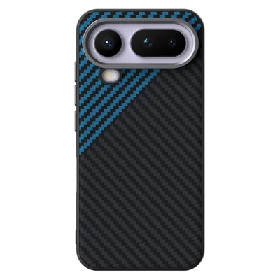 ABEEL pour Honor Magic8 Pro Air 5G Étui Magnétique avec Texture Fibre de Carbone - Noir / Bleu