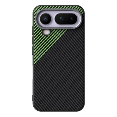 ABEEL For Honor Magic8 Pro Air 5G Magnetic Case Slim Carbon Fiber Texture TPU PC PU Phone Back Cover - Black  /  Green