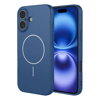 For iPhone 16 Plus Magnetic Case Anti Drop Soft TPU Phone Back Cover Compatible with MagSafe - Blue