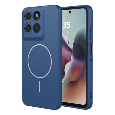 For Motorola Moto G56 5G Magnetic Case Anti Drop Soft TPU Phone Back Cover - Blue