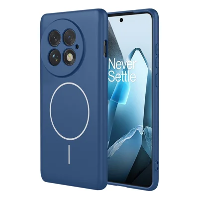 For OnePlus 13 Magnetic Case Anti Drop Soft TPU Phone Back Cover - Blue
