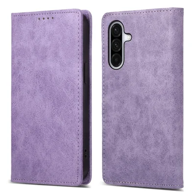 Bulk Purchasing For Samsung Galaxy A55 5G Wallet Case RFID Blocking TPU PU Leather Phone Cover - Purple