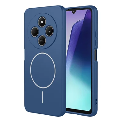 Magnetic Case For Xiaomi Poco C75 4G  /  Redmi 14C 4G  /  Redmi 14R 5G Anti Drop Soft TPU Phone Back Cover - Blue