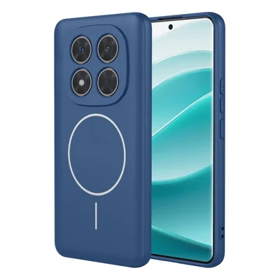 Magnetic Case For Xiaomi Redmi Note 14 Pro 5G  /  Poco X7 5G Anti Drop Soft TPU Phone Back Cover - Blue