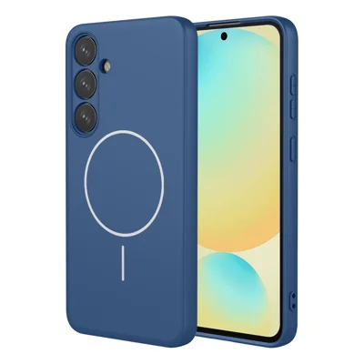 For Samsung Galaxy S24 FE Magnetic Case Anti Drop Soft TPU Phone Back Cover - Blue