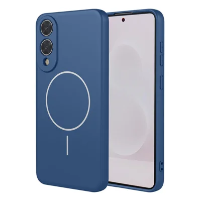 For Samsung Galaxy S25 Edge Magnetic Case Anti Drop Soft TPU Phone Back Cover - Blue