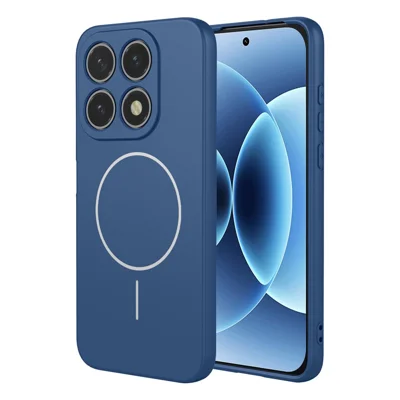 Cover magnetico per Xiaomi 17, custodia anti-caduta in morbido TPU, copertura posteriore - Blu