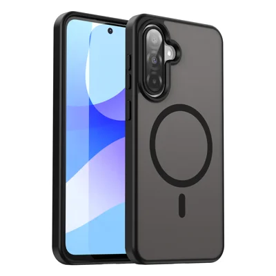 For Samsung Galaxy A56 5G / Galaxy A36 5G Bulk Purchasing Magnetic Case Skin Touch Matte Anti Drop TPU PC Phone Back Cover - Black