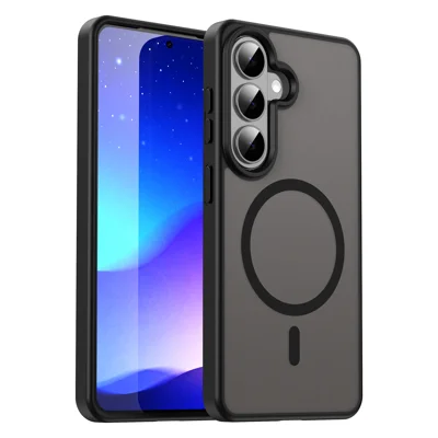 For Samsung Galaxy S26 Bulk Purchasing Magnetic Case Skin Touch Matte Anti Drop TPU PC Phone Back Cover - Black