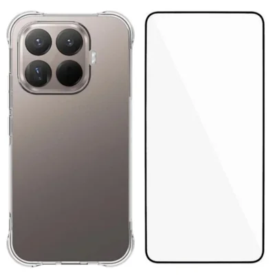 WANLONFENG For Xiaomi 17T Case  WL Series 2.0mm TPU Phone Cover with Tempered Glass Film - Transparent