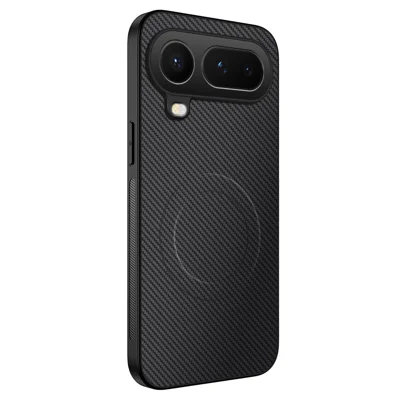 WANLONFENG For Honor Magic8 Pro Air 5G Magnetic Case  TQ Series Carbon Fiber Texture PC TPU Phone Cover - Black