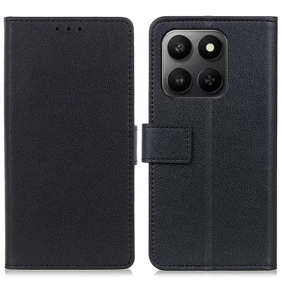 PU Leather Case For Honor X7d 5G  /  X7d 4G  /  400 Smart 4G  /  400 Smart 5G Stand Wallet Phone Cover - Black