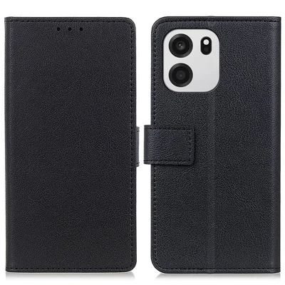 Funda tipo cartera con soporte de cuero PU para OnePlus Turbo 6 5G / 6V 5G - Negra