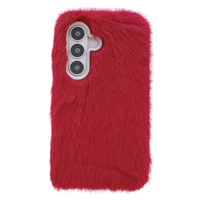 For Samsung Galaxy S26 Phone Case Soft Plush Fuzzy Fur TPU Protective Cover - Red