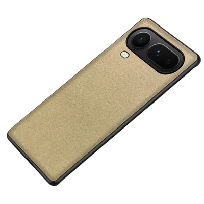 Til Honor Magic8 Pro Air 5G Etui Silketekstureret PU-læder med belagt PC TPU Beskyttende bagside til telefon - Guld