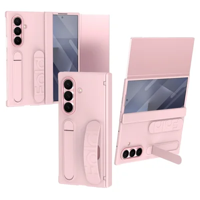 Für Samsung Galaxy Z TriFold 5G Tasche Ständer Armband PC-Handyhülle mit gehärtetem Glasfilm - Rosa