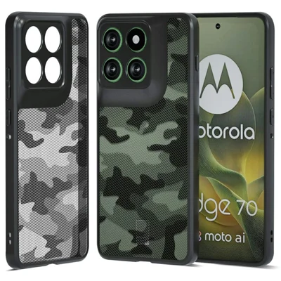 IBMRS Til Motorola Edge 70 5G Case Blød TPU Ramme Hård PC Bagside Mod Fald Telefondæksel - Kunstnerisk Camouflage