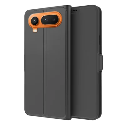 Étui pour Honor Magic8 Pro Air 5G, coque de protection en cuir PU avec intérieur TPU antichoc, fente pour cartes - Noir