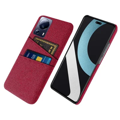 Pour Xiaomi Civi 2 5G / 12 Lite NE 5G Anti-scratch Hard PC Couvre de Protection Texture Texture Dual Card Slots Téléphone Case de Téléphone - Rouge