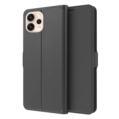 For Oppo Reno15 Pro 5G (Global) / Reno15 5G (China) Case Shockproof TPU Inner Shell Leather Phone Cover Card Slot - Black
