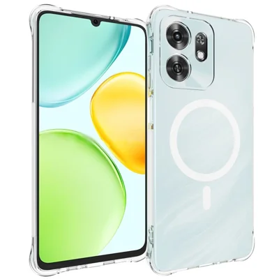 Bulk Purchasing For Honor Play 60A 5G Magnetic Case TPU Anti-drop Phone Back Cover - Transparent