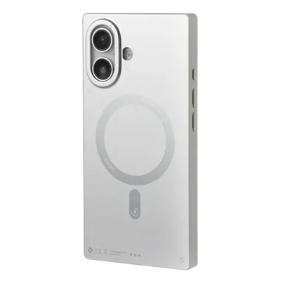 WAKCAS til iPhone 17 Magnetisk Case, Satinlakeret TPU Firkantet Cover Kompatibel med MagSafe - Sølv