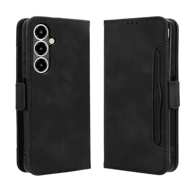 Für ZTE nubia V80 Max 4G Ledertasche Handy-Portemonnaie mit mehreren Kartenfächern - Schwarz