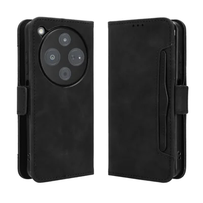 Capa de Couro para Optus X Pro 2 5G / ZTE Nubia P9 Pro 5G com Carteira e Múltiplos Bolsos para Cartões - Preto