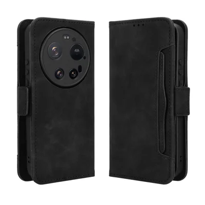For Xiaomi 17 Ultra by Leica / Xiaomi 17 Ultra 5G Leather Case Phone Wallet Cover with Multiple Card Slots - Black