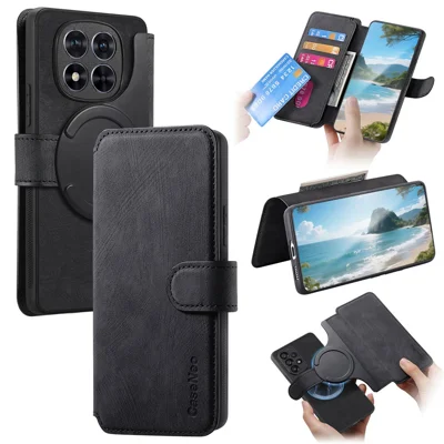 CASENEO MW-03 pour Xiaomi Redmi Note 15 Pro 5G (Global) Étui Magnétique Détachable en Cuir Portefeuille pour Téléphone - Noir