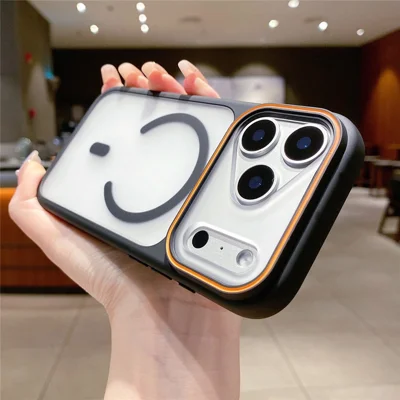 Achat en vrac pour coque magnétique iPhone 17 Pro Max mate transparente anti-chute en TPU et PC, compatible MagSafe - Noir