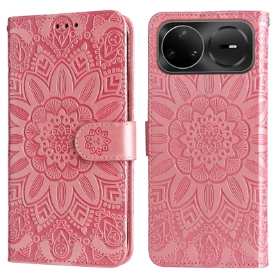 Coque pour Huawei nova 15 Ultra 5G / Huawei nova 15 Pro 5G, motif de tournesol imprimé, étui portefeuille en cuir - Rose
